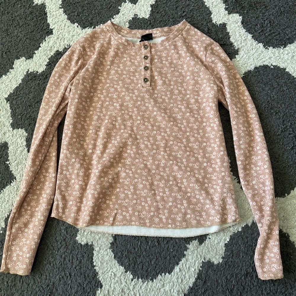 Girls long Sleeve Henley Top